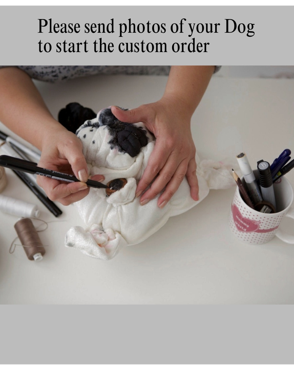 Custom Pug Golf Headcover from Your Photo, Handmade Dog Portrait Driver Cover