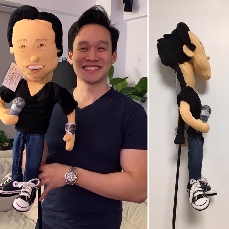 Golf club headcover - Custom made body portrait- Fathers DAY  GOLF  gift