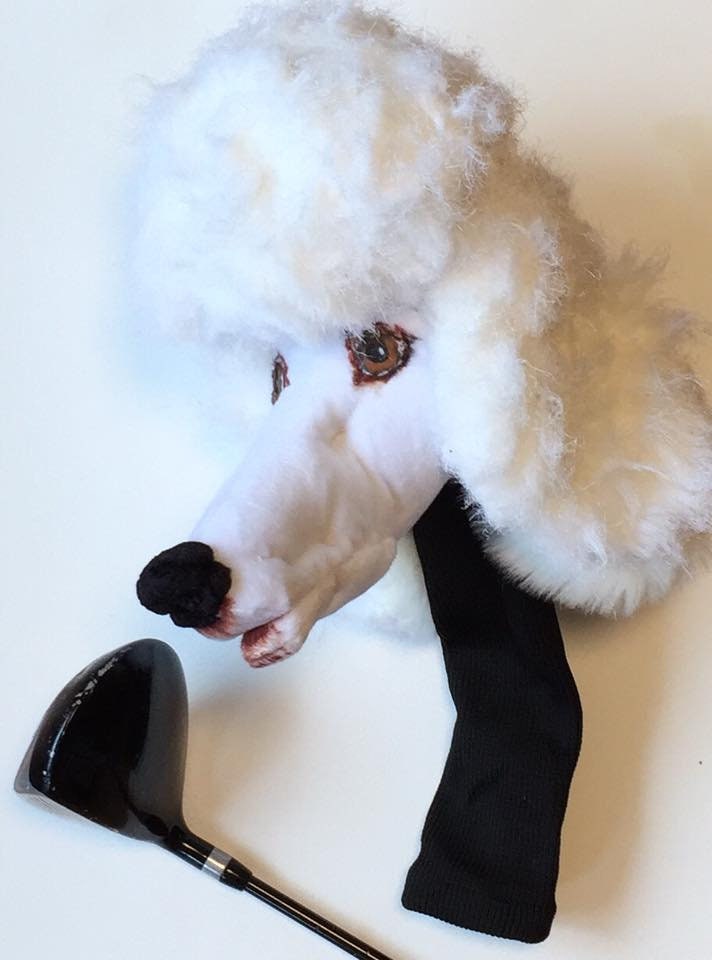 Custom Poodle Golf Club Headcover, Handcrafted Dog Portrait Driver Cover