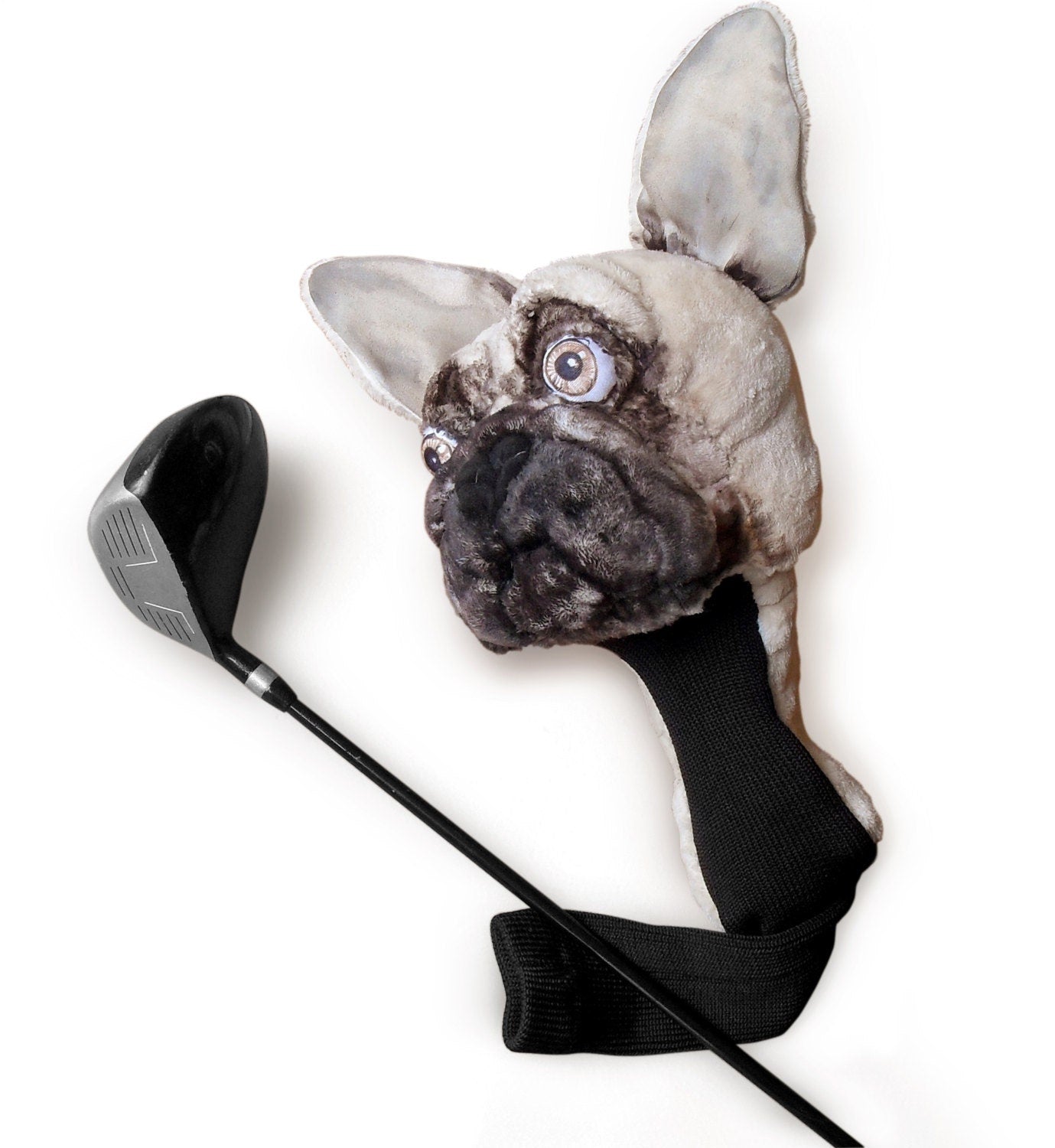 Custom French Bulldog Golf Headcover – Personalised Dog Portrait Golf Club Cover – Unique Gift for Dog Lovers