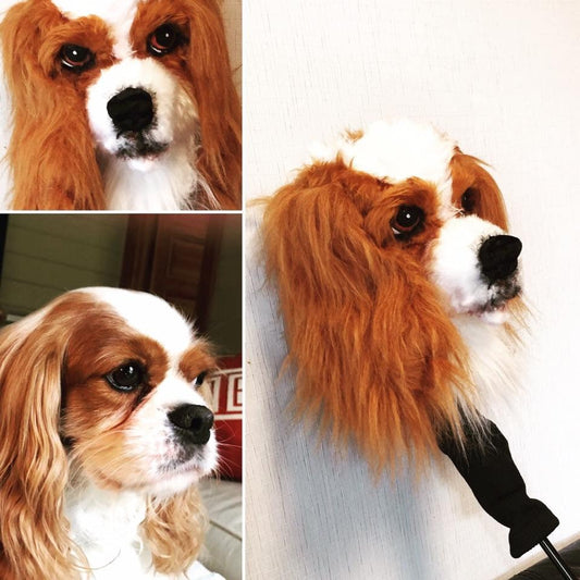 GOLF club head cover , Cavalier King Charles spaniel , Custom Dog portrait CKCS , GOLF GIFT
