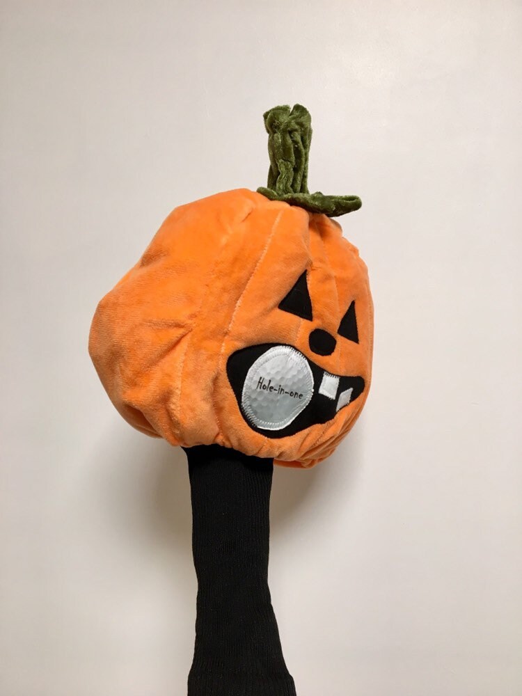 Halloween Pumpkin Golf Headcover, Funny Golf Club Cover, Novelty Golfer Gift, Driver Head Cover