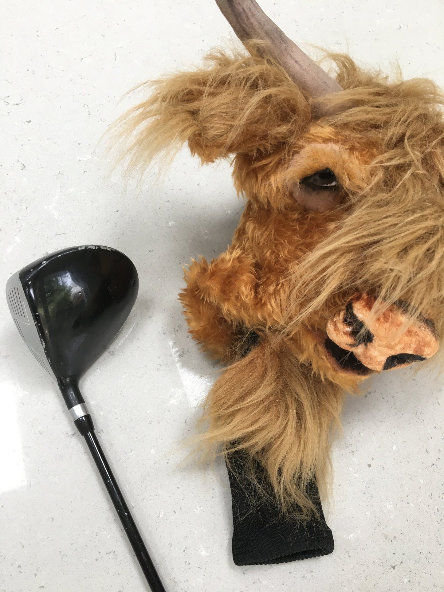 Handcrafted Highland Cow Golf Headcover –  Realistic , Made-to-Order Golf Gif
