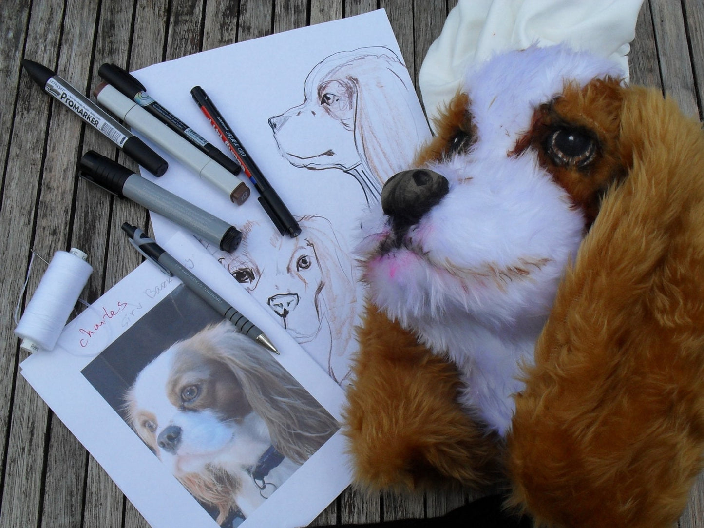 GOLF club head cover , Cavalier King Charles spaniel , Custom Dog portrait CKCS , GOLF GIFT