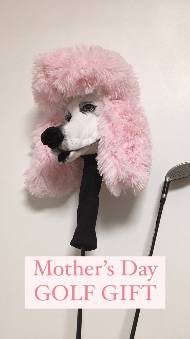 Custom Poodle Golf Club Headcover, Handcrafted Dog Portrait Driver Cover