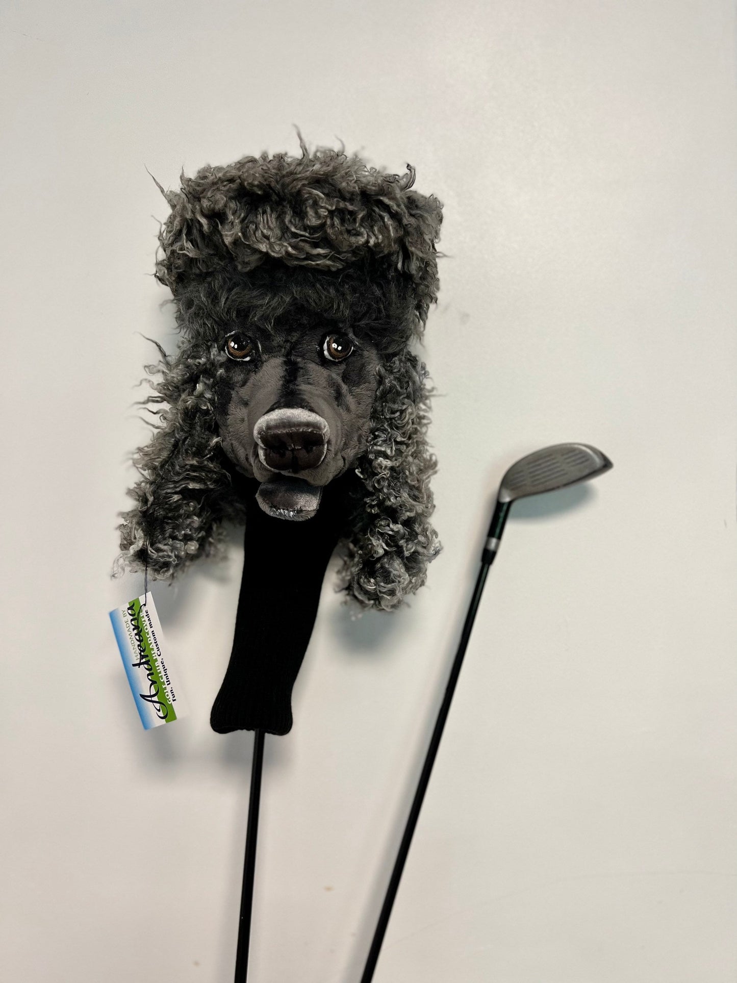 Custom Poodle Golf Club Headcover, Handcrafted Dog Portrait Driver Cover