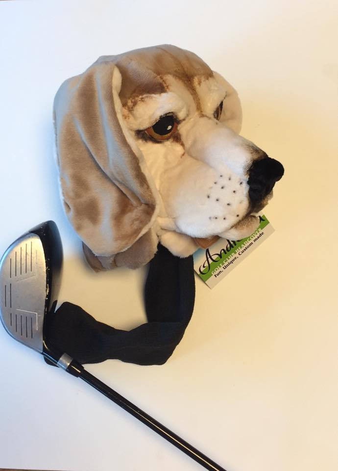 Golf Club Headcover, Beagle, Custom Dog Portrait, Golf Gift