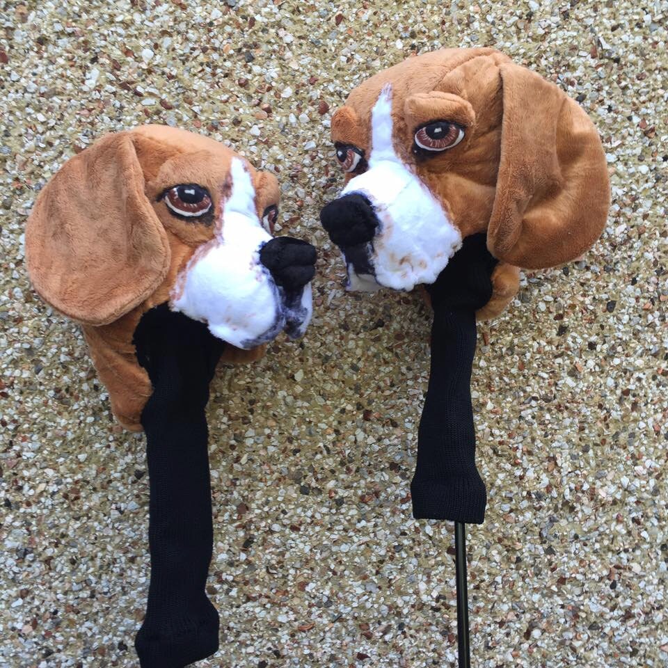 Golf Club Headcover, Beagle, Custom Dog Portrait, Golf Gift