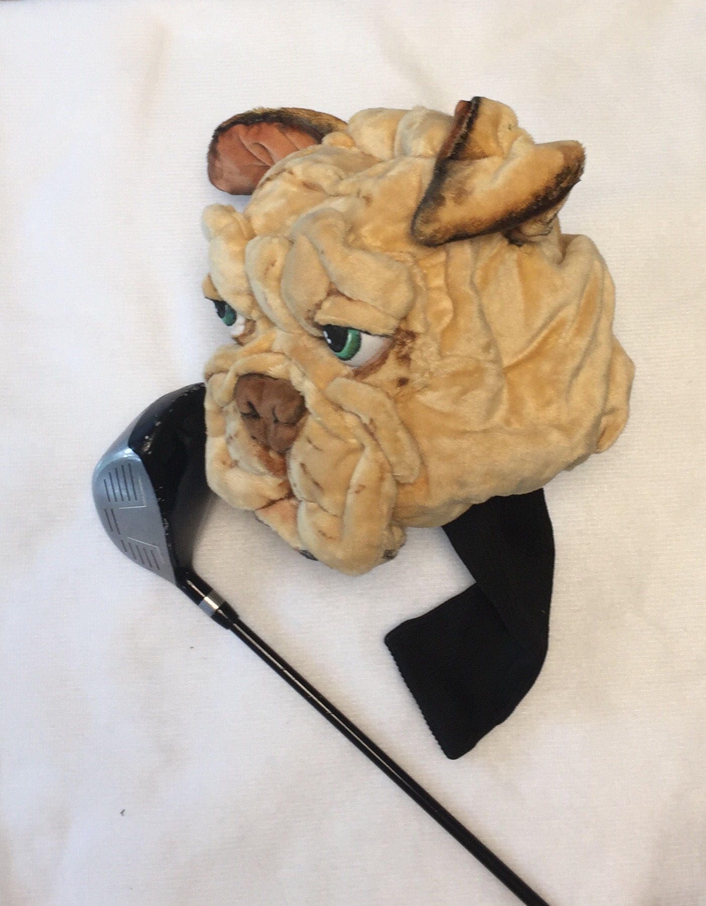 Custom Bulldog portrait Golf club headcover ,Personalised Dog Driver cover