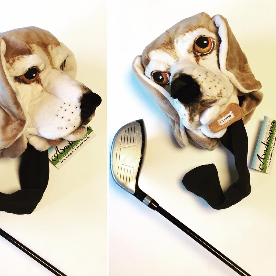 Golf Club Headcover, Beagle, Custom Dog Portrait, Golf Gift