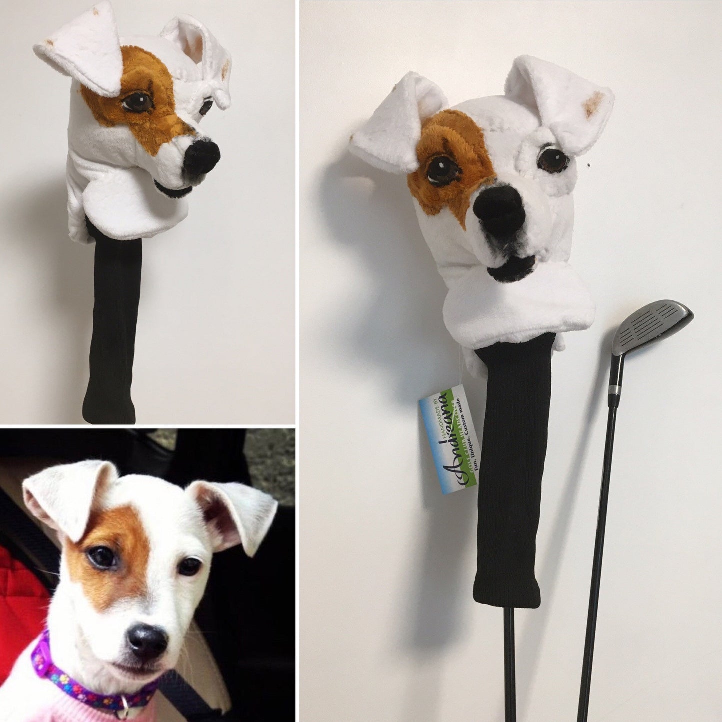 Jack Russell Golf Club Headcover -Custom Dog Portrait
