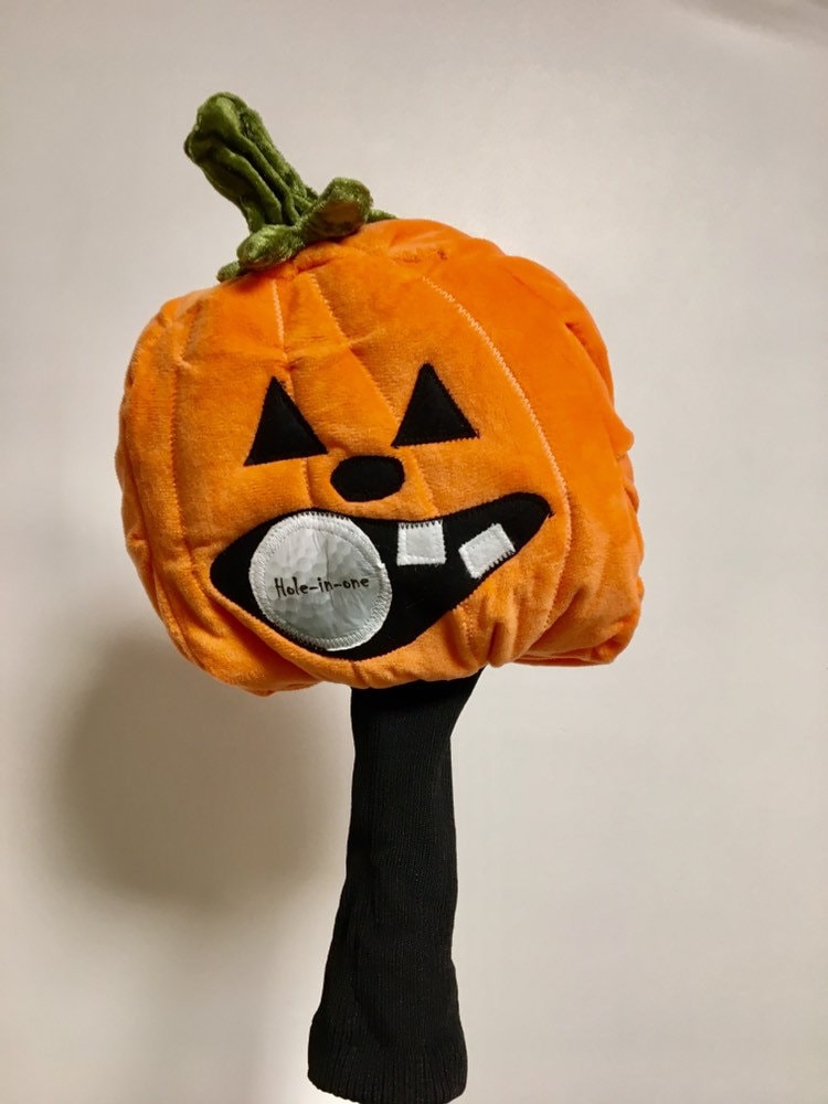 Halloween Pumpkin Golf Headcover, Funny Golf Club Cover, Novelty Golfer Gift, Driver Head Cover