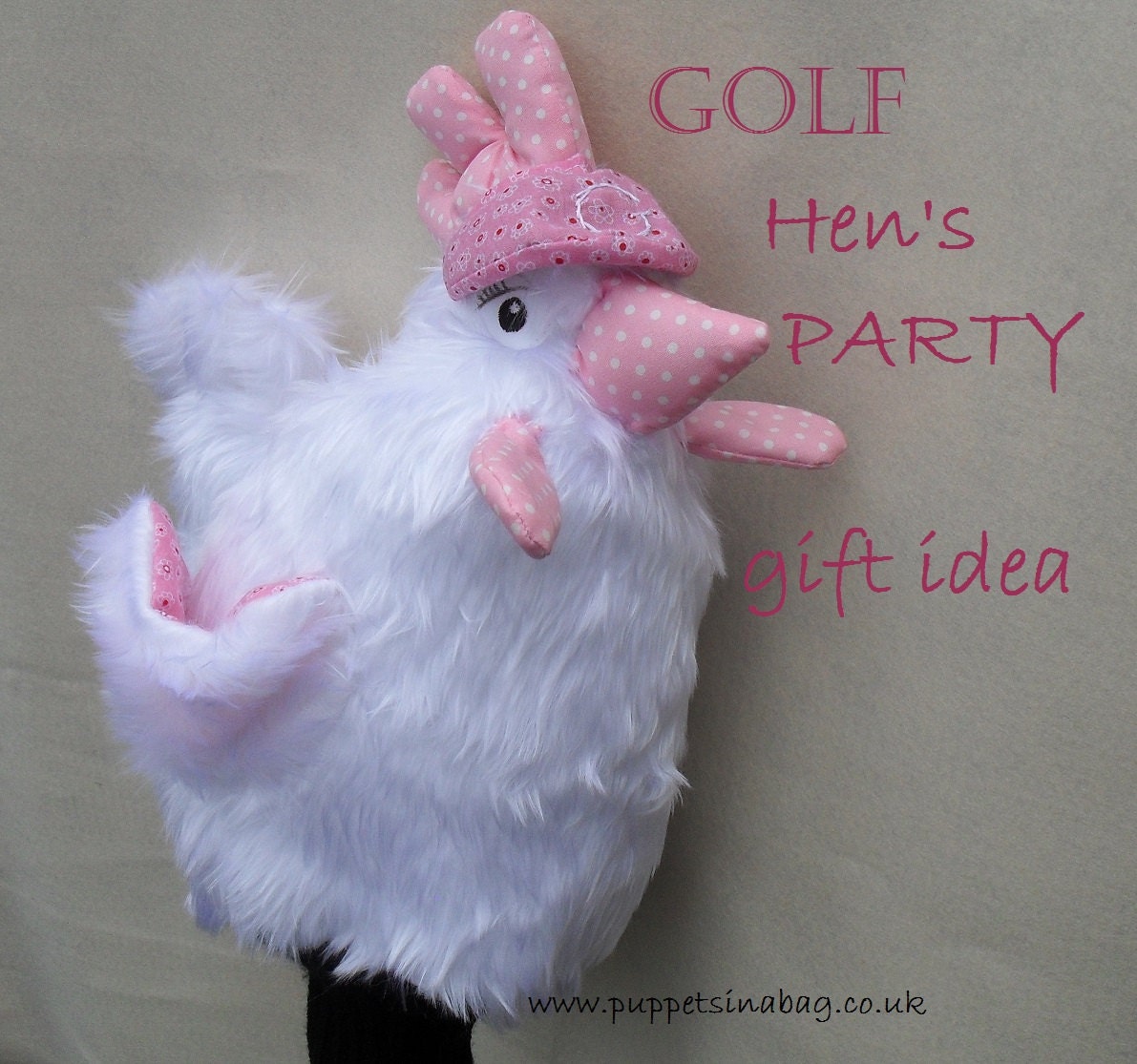 Hen Party Golf Club Head Cover with Personalised Initial Sunvisor, Bride-to-be Golf accessory