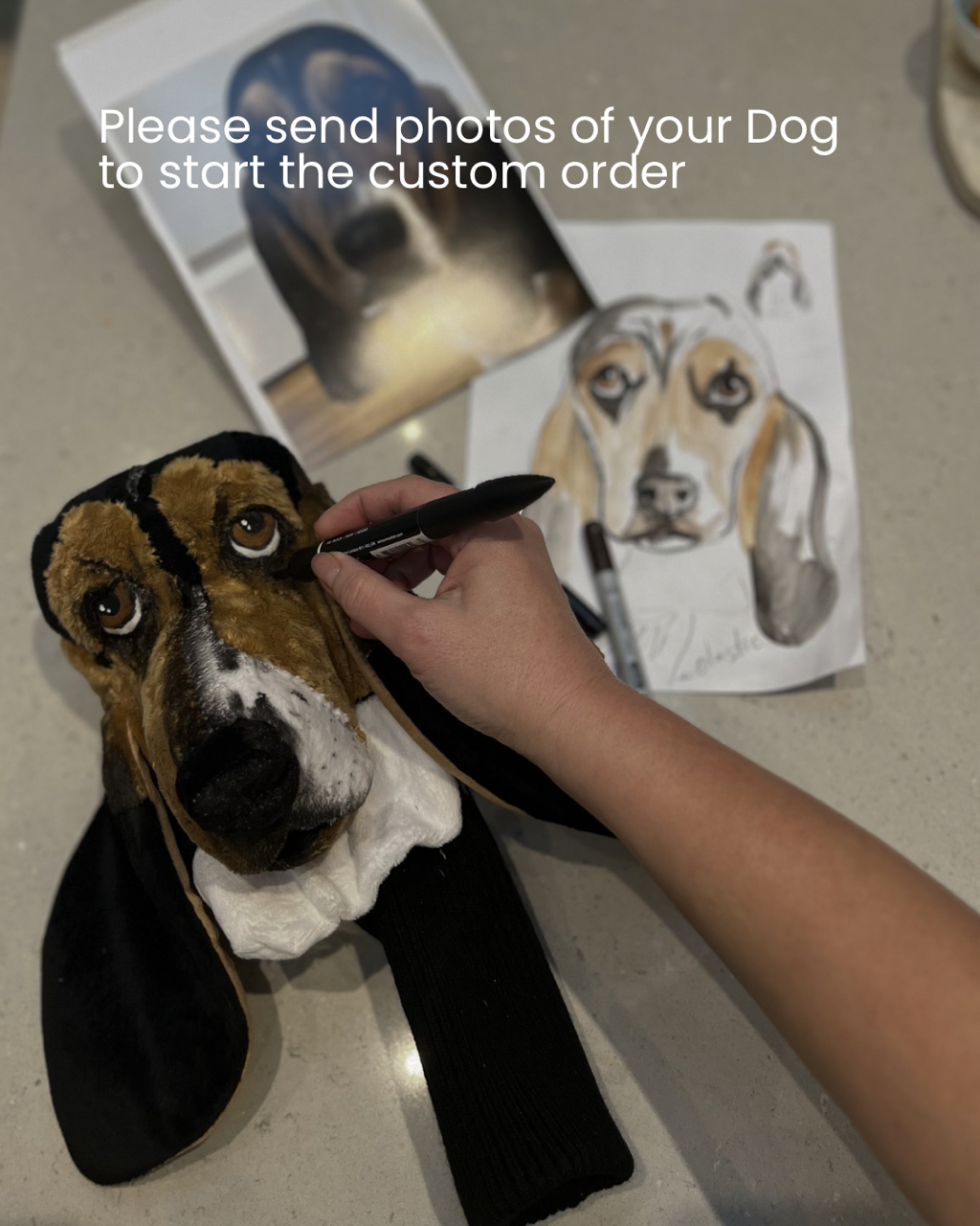 Golf Club Headcover, Beagle, Custom Dog Portrait, Golf Gift