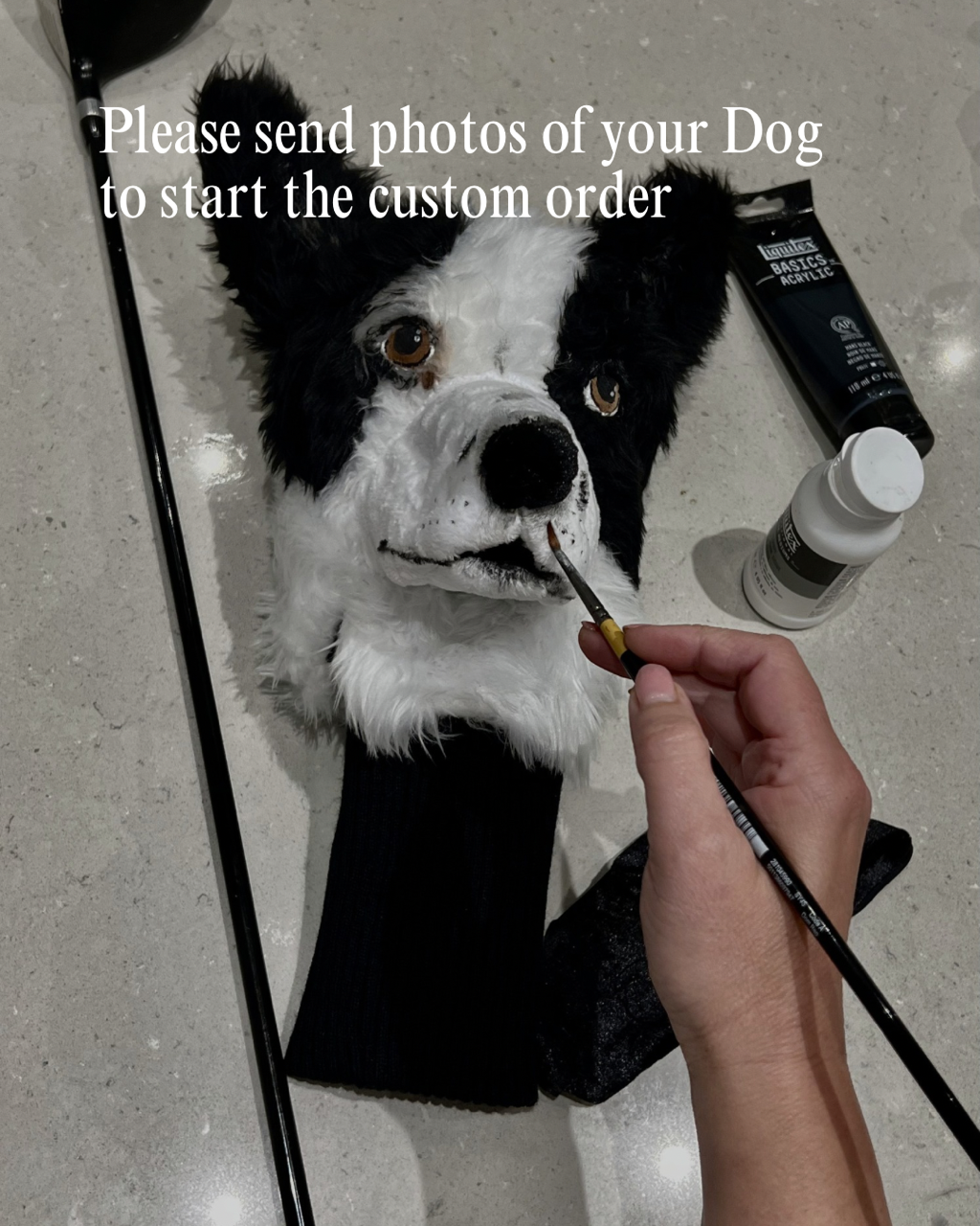 Custom Golf Club headcover , Bernese Mountain Dog Portrait