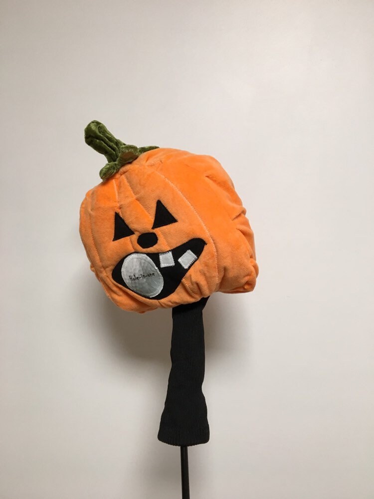 Halloween Pumpkin Golf Headcover, Funny Golf Club Cover, Novelty Golfer Gift, Driver Head Cover