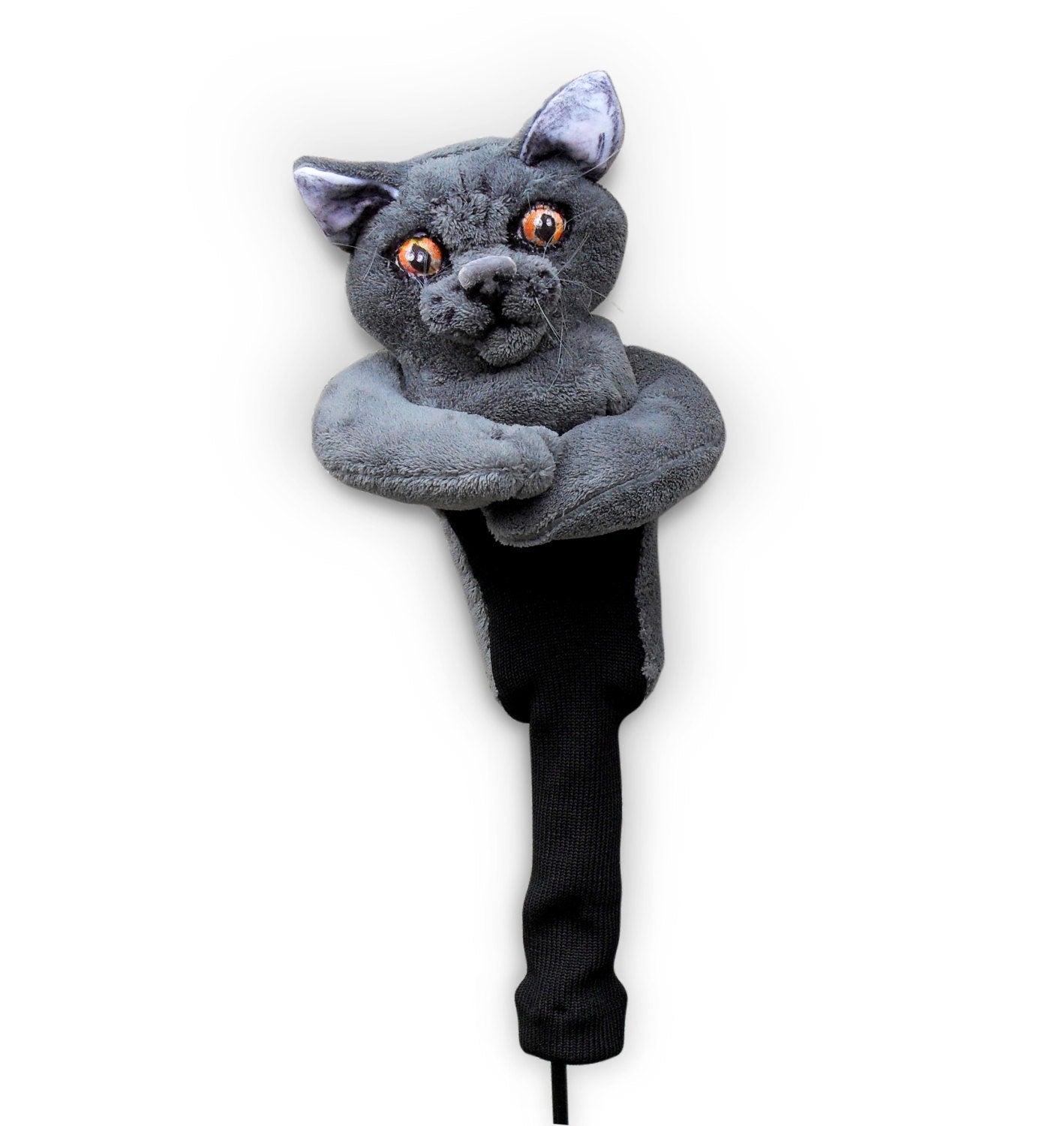 Custom British Shorthair Cat Golf Club Headcover- Handcrafted Pet Portrait Driver Cover