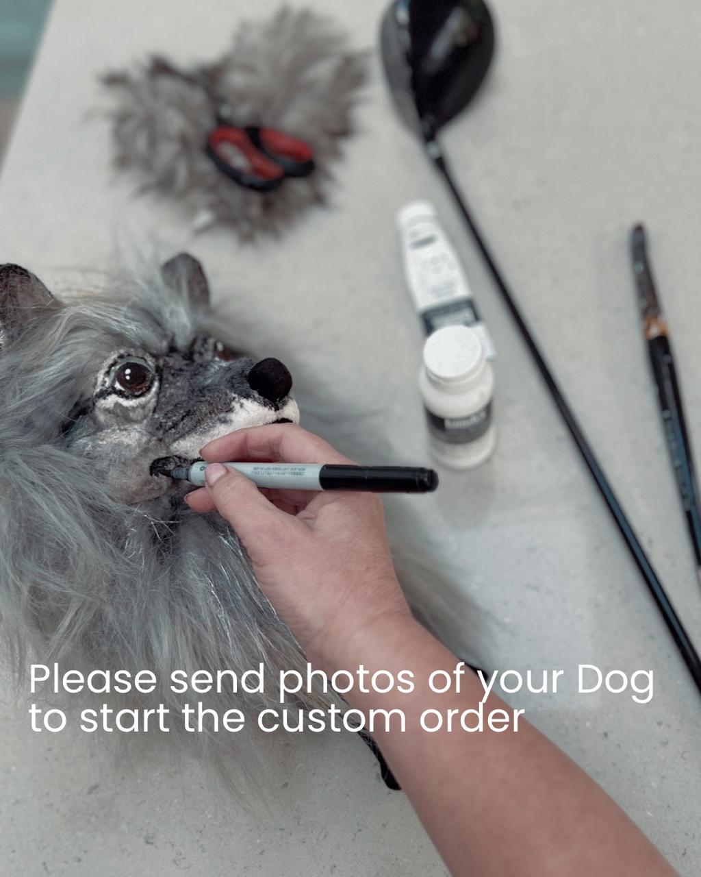 Custom dog Portrait Golf Club Headcover-Samoyed, Golf Gift for Dad