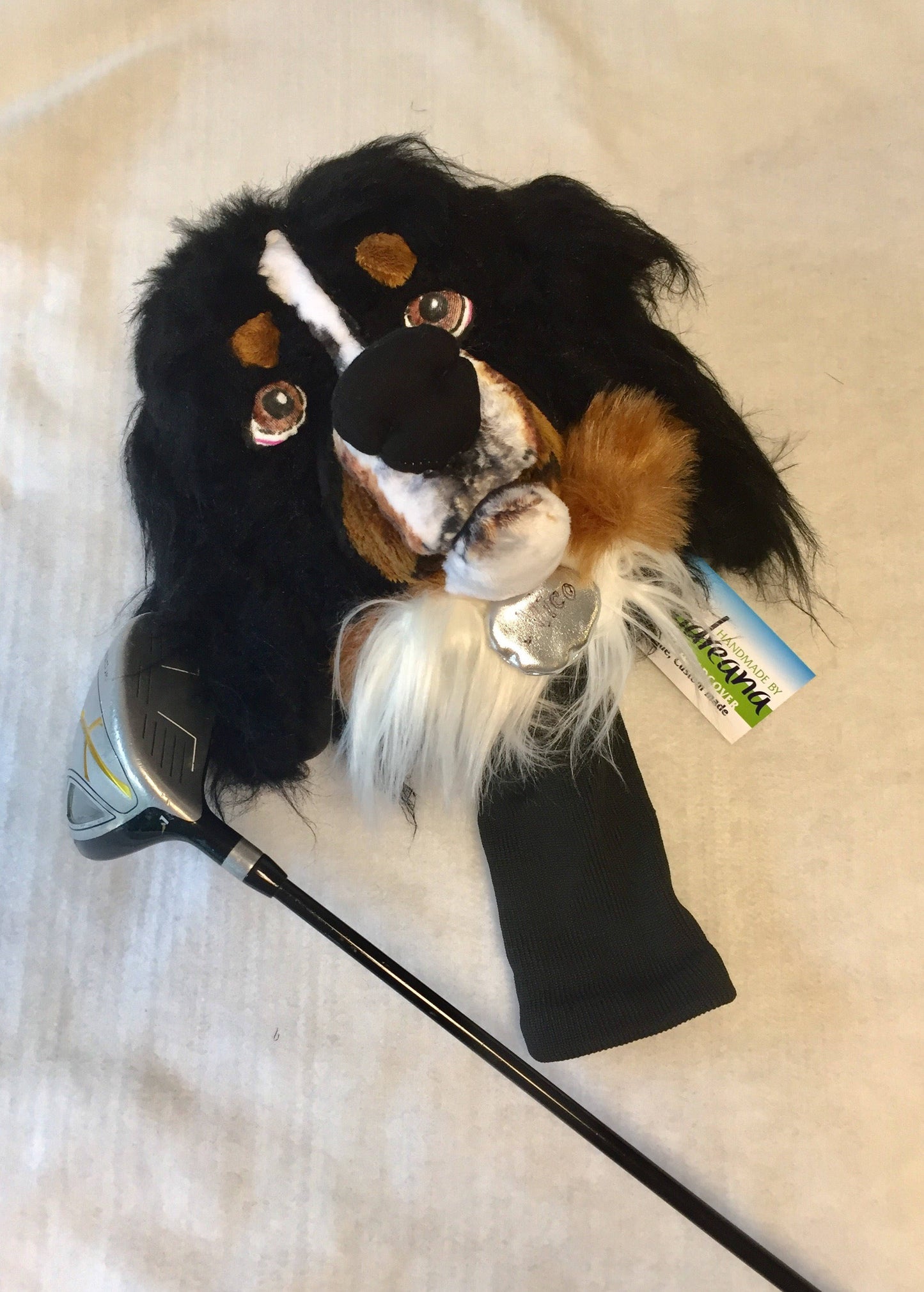 Custom Golf Club headcover , Bernese Mountain Dog Portrait