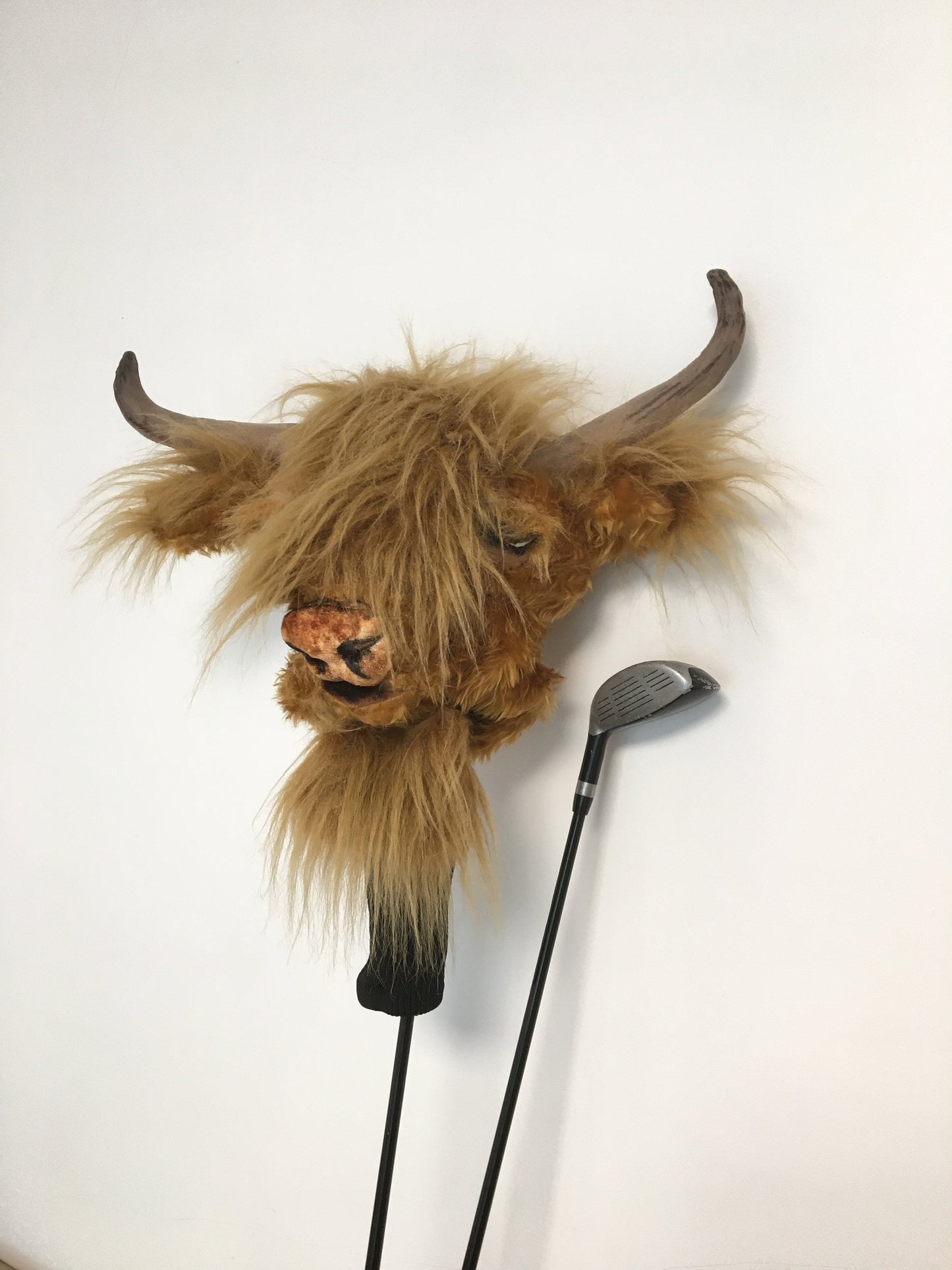 Handcrafted Highland Cow Golf Headcover –  Realistic , Made-to-Order Golf Gif