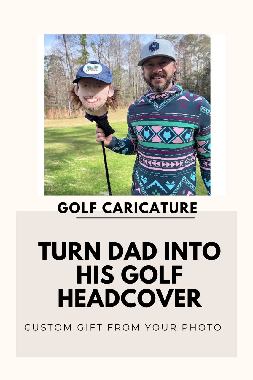 Custom Portrait Caricature Golf Club Headcover: Personalized Golfer Gift